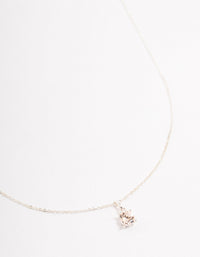 Silver Solitaire Czech Crystal Necklace - link has visual effect only