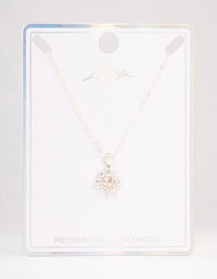 Silver Star Halo Czech Crystal Necklace - link has visual effect only