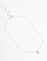 Gold Solitaire Czech Crystal Necklace - link has visual effect only