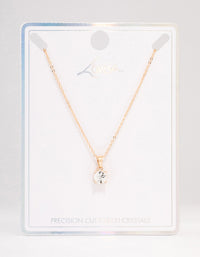 Gold Solitaire Czech Crystal Necklace - link has visual effect only