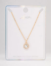 Gold Halo Czech Crystal Necklace - link has visual effect only