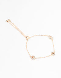 Rose Gold Station Czech Crystals Halo Toggle Bracelet - link has visual effect only