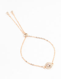 Rose Gold Halo Czech Crystals Toggle Bracelet - link has visual effect only