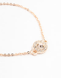 Rose Gold Halo Czech Crystals Toggle Bracelet - link has visual effect only