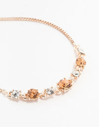 Rose Gold Mixed Czech Crystals Toggle Bracelet - link has visual effect only