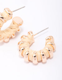 Gold Wrapped Row Hoop Earrings - link has visual effect only