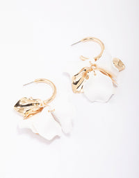 Gold Mixed Petal Drop Earrings - link has visual effect only