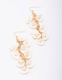 Gold Flowing Shell Drip Earrings - link has visual effect only