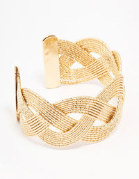 Gold Textured Woven Wrist Cuff - link has visual effect only