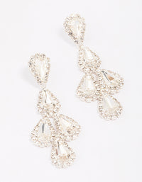 Silver Teardrop Diamante Drop Earrings - link has visual effect only