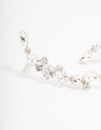 Silver Multi Diamante Cuff Earrings - link has visual effect only