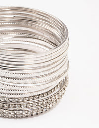 Rhodium Bangles Multipack - link has visual effect only