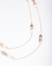 Rose Gold Beaded Layered Necklace - link has visual effect only