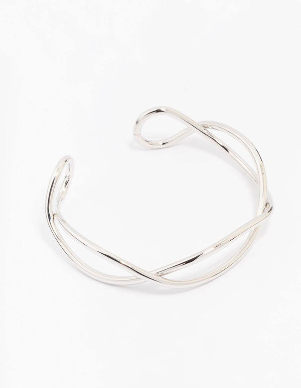 Rhodium Interwoven Wrist Cuff