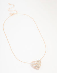Rose Gold Bling Puffy Heart Necklace - link has visual effect only