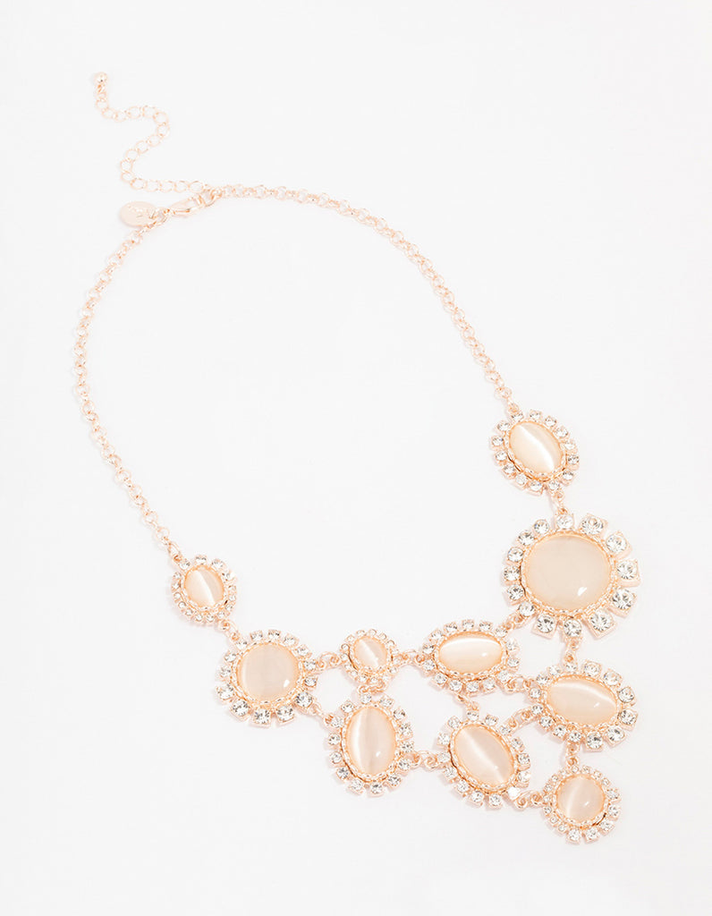 Rose Gold Glowing Circular Statement Necklace