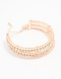 Rose Gold Beaded Diamante Chain Bracelet - link has visual effect only
