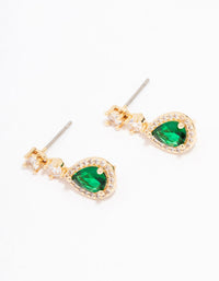 Gold Cubic Zirconia Petite Pear Drop Earrings - link has visual effect only