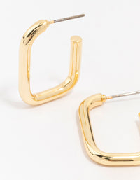 Gold Plated Thin Rectangular Hoop Earrings - link has visual effect only