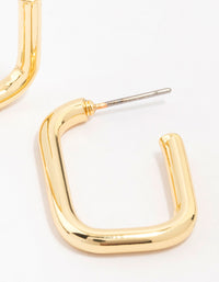 Gold Plated Thin Rectangular Hoop Earrings - link has visual effect only