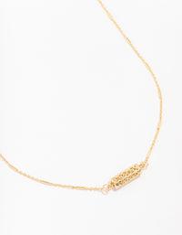 Gold Plated Station Barell Necklace - link has visual effect only