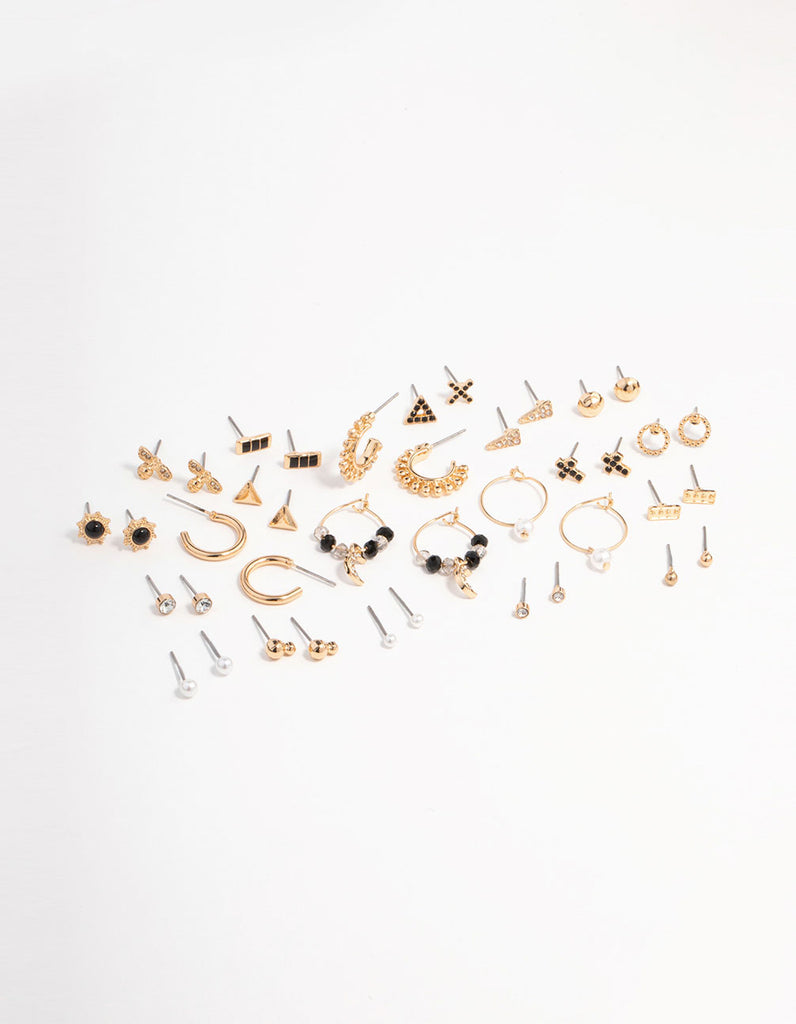 Gold Mixed Stud Earring Pack