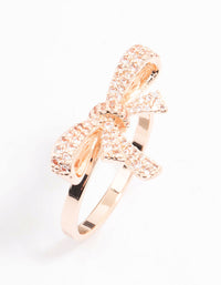 Rose Gold Cubic Zirconia Bow Ring - link has visual effect only