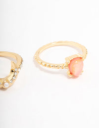 Gold Plated Celestial Pear Stacking Ring Pack - link has visual effect only