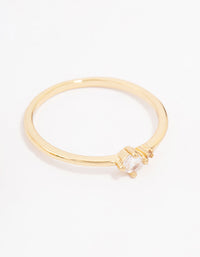 Gold Plated Elegant Pear Triple Stacking Ring - link has visual effect only