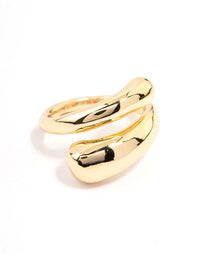 Slim Gold Plated Metal Wrapped Ring - link has visual effect only