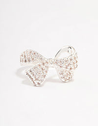 Silver Plated Precious Bow Ring - link has visual effect only