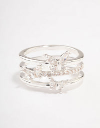 Silver Plated Butterfly Band Ring - link has visual effect only