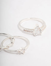 Silver Plated Elegant Stacking Ring 3-Pack - link has visual effect only