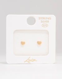 Gold Plated Sterling Silver Heart Stud Earrings - link has visual effect only