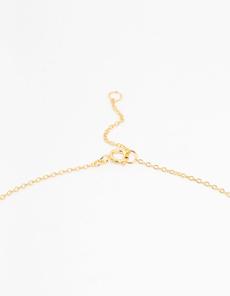 Gold Plated Sterling Silver Cubic Zirconia Bow Necklace