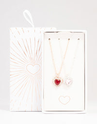Gold & Silver Heart Halo Necklace Pack - link has visual effect only