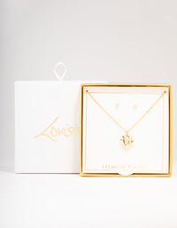 Gold Cubic Zirconia Heart Jewellery Set - link has visual effect only