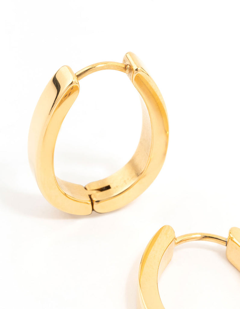 Gold Plated Surgical Steel Oval Hoop Earrings