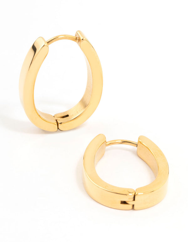 Gold Plated Surgical Steel Oval Hoop Earrings