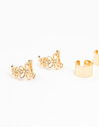 Gold Flower & Lace Ear Cuffs 6-Pack - link has visual effect only