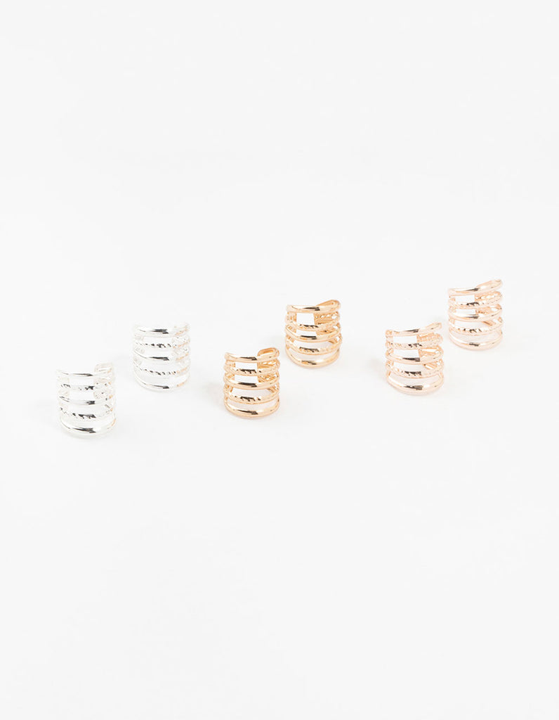 Mixed Metals Ear Cuffs 6-Pack