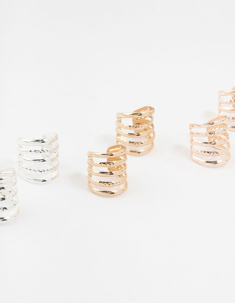 Mixed Metals Ear Cuffs 6-Pack