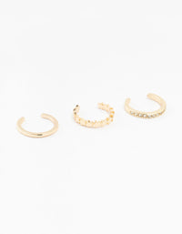 Gold Straight & Crystal Toe Rings 3-Pack - link has visual effect only