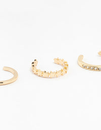 Gold Straight & Crystal Toe Rings 3-Pack - link has visual effect only