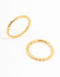 Gold Plated Surgical Steel Rope Sleeper Earrings 10 MM - link has visual effect only