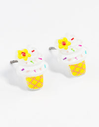 Ice cream Cone Stud Earrings - link has visual effect only