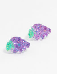 Purple  Grape Bunch Stud Earrings - link has visual effect only