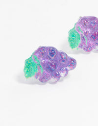 Purple  Grape Bunch Stud Earrings - link has visual effect only