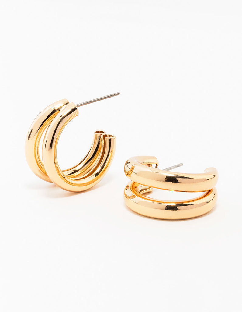 Gold Double Hoop Earrings - Lovisa