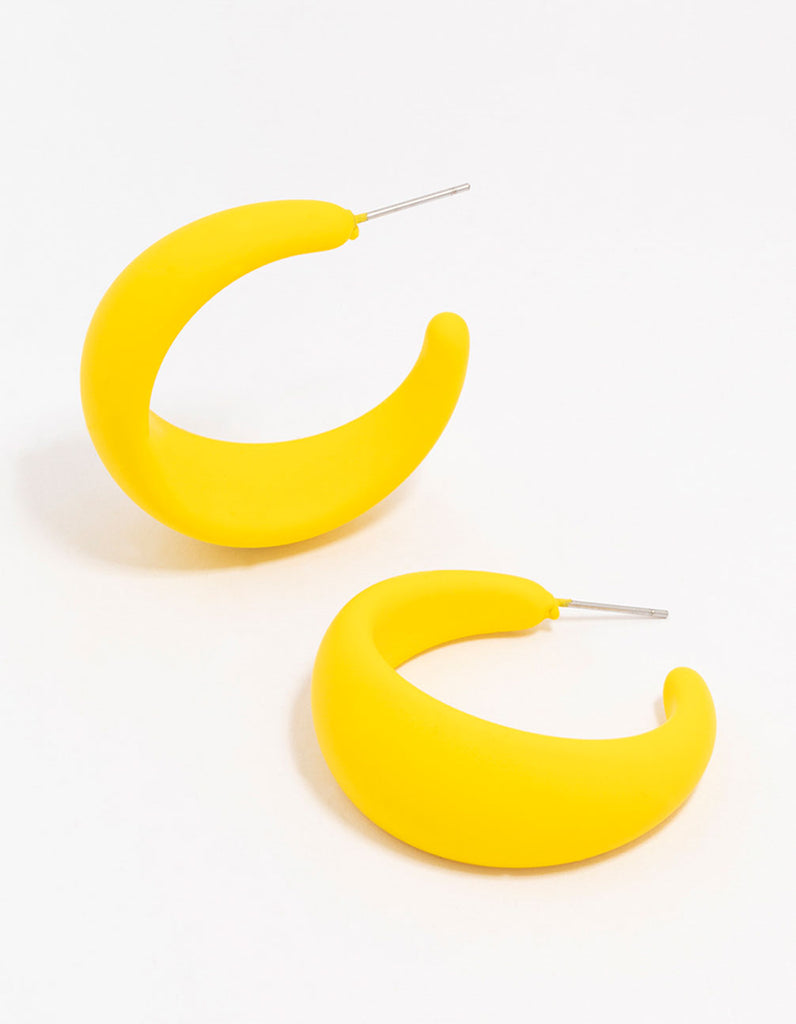 Coated Chubby Teardrop Hoop Earrings